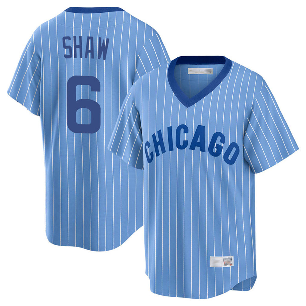 Davalo C.Cubs #6 Matt Shaw Player Blue T-shirt Cooperstown Collection Limited Stitched Jerseys