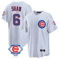 Davalo C.Cubs #6 Matt Shaw Player White 150th Anniversary Home Game Stitched Jerseys