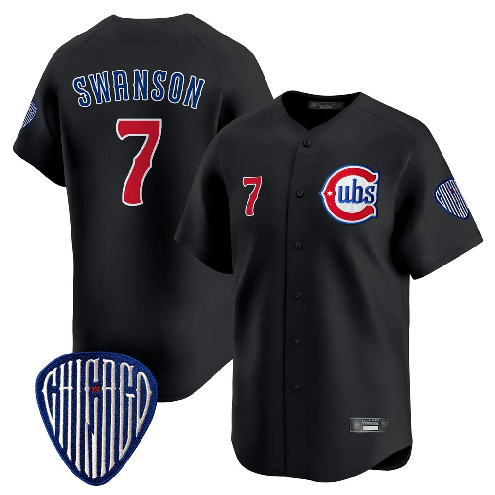 Davalo C.Cubs #7 Dansby Swanson Player Black Vapor Premier Limited Home Stitched Jerseys