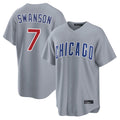 Davalo C.Cubs #7 Dansby Swanson Player Gray Home Game Stitched Jerseys