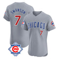 Davalo C.Cubs #7 Dansby Swanson Player Gray Road 150th Anniversary Limited Elite Home Stitched Jerseys