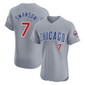 Davalo C.Cubs #7 Dansby Swanson Player Gray Road Limited Elite Home Stitched Jerseys