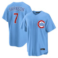 Davalo C.Cubs #7 Dansby Swanson Player Light Blue Home Game Stitched Jerseys