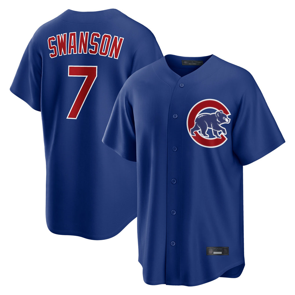 Davalo C.Cubs #7 Dansby Swanson Player Royal Home Game Stitched Jerseys