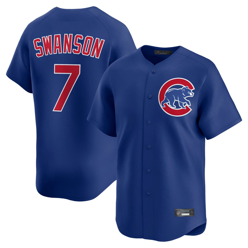 Davalo C.Cubs #7 Dansby Swanson Player Royal Limited Home Stitched Jerseys