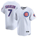 Davalo C.Cubs #7 Dansby Swanson Player White Limited Home Game Stitched Jerseys