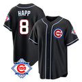 Davalo C.Cubs #8 Ian Happ Player Black Fashion Out 150th Anniversary Game Stitched Jerseys