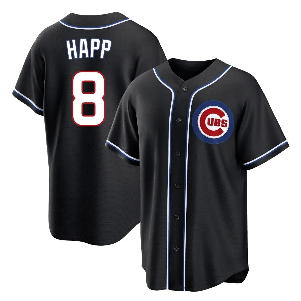 Davalo C.Cubs #8 Ian Happ Player Black Fashion Out Game Stitched Jerseys