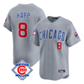 Davalo C.Cubs #8 Ian Happ Player Gray Road 150th Anniversary Limited Home Stitched Jerseys
