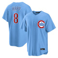 Davalo C.Cubs #8 Ian Happ Player Light Blue Home Game Stitched Jerseys