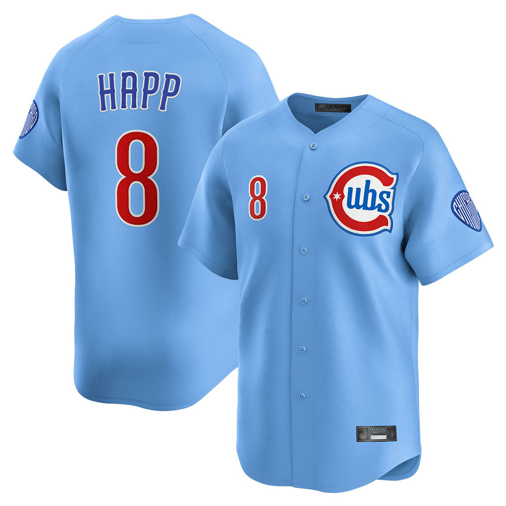 Davalo C.Cubs #8 Ian Happ Player Light Blue Limited Home Stitched Jerseys