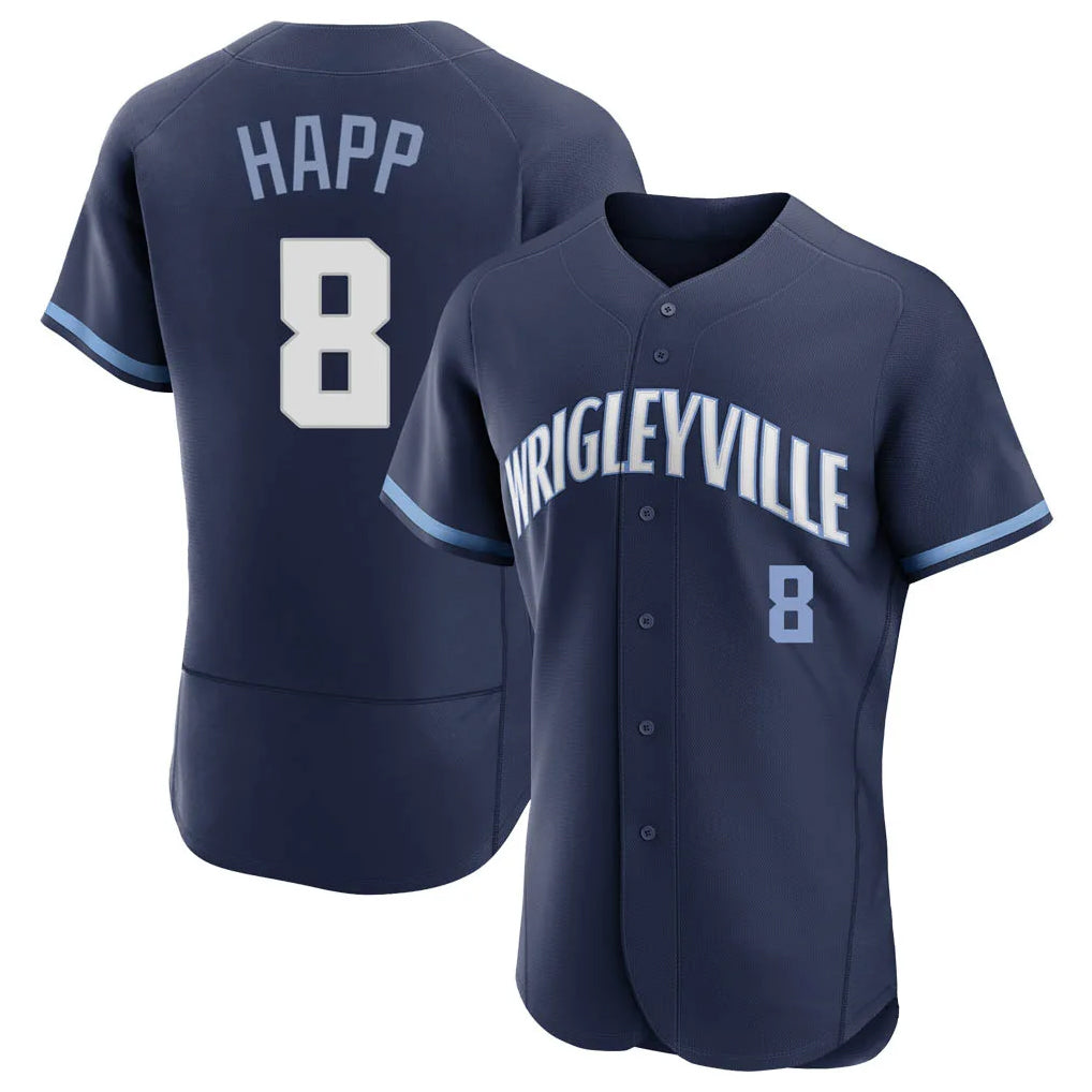 Davalo C.Cubs #8 Ian Happ Player Navy City Connect Limited Elite Home Stitched Jerseys