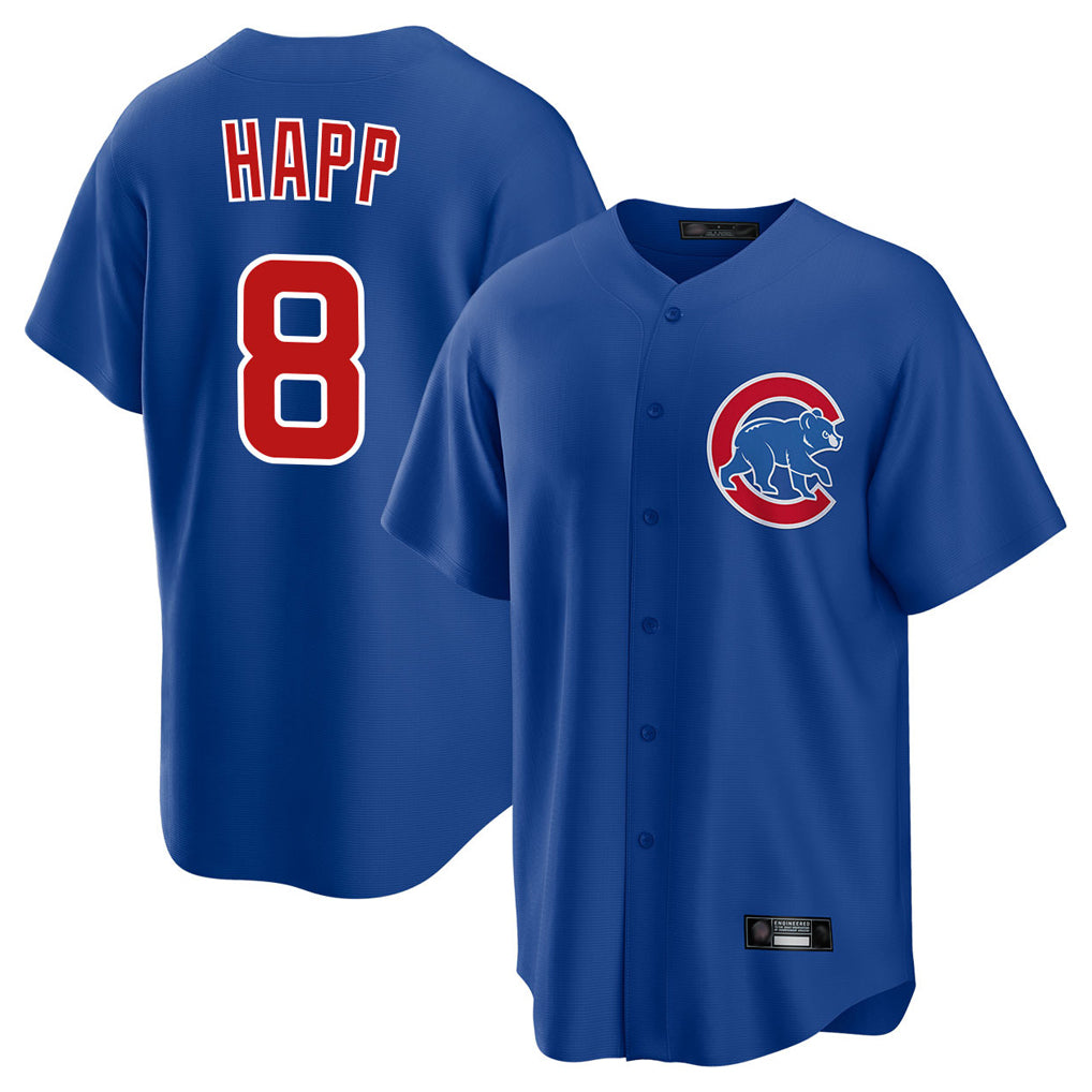 Davalo C.Cubs #8 Ian Happ Player Royal Home Game Stitched Jerseys
