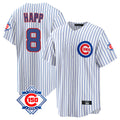 Davalo C.Cubs #8 Ian Happ Player White 150th Anniversary Home Game Stitched Jerseys