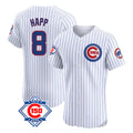 Davalo C.Cubs #8 Ian Happ Player White 150th Anniversary Limited Elite Home Game Stitched Jerseys