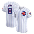 Davalo C.Cubs #8 Ian Happ Player White Limited Elite Home Game Stitched Jerseys