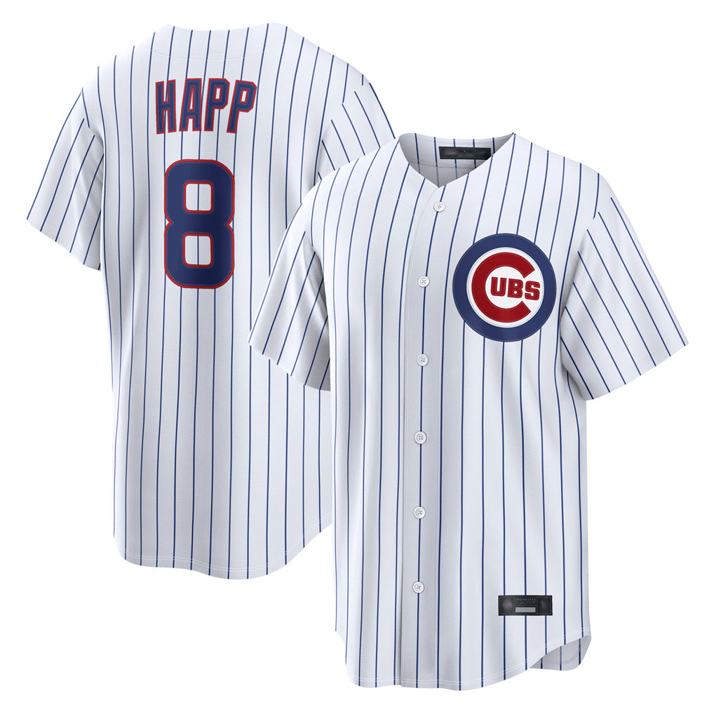 Davalo C.Cubs #8 Ian Happ Player White Limited Home Game Stitched Jerseys