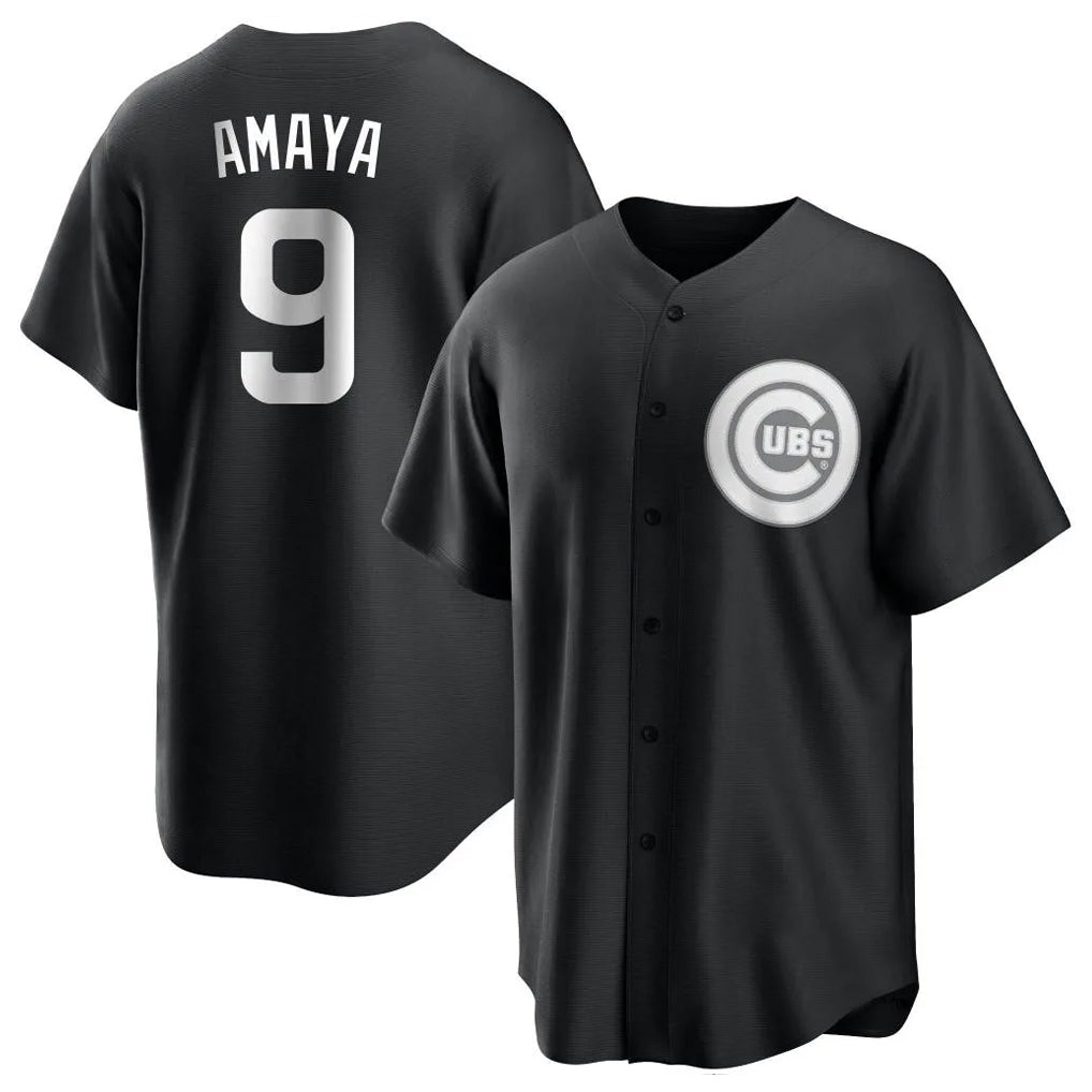 Davalo C.Cubs #9 Miguel Amaya Player Black Game Stitched Jerseys