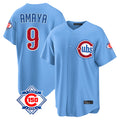 Davalo C.Cubs #9 Miguel Amaya Player Light Blue 150th Anniversary Home Game Stitched Jerseys