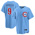 Davalo C.Cubs #9 Miguel Amaya Player Light Blue Home Game Stitched Jerseys