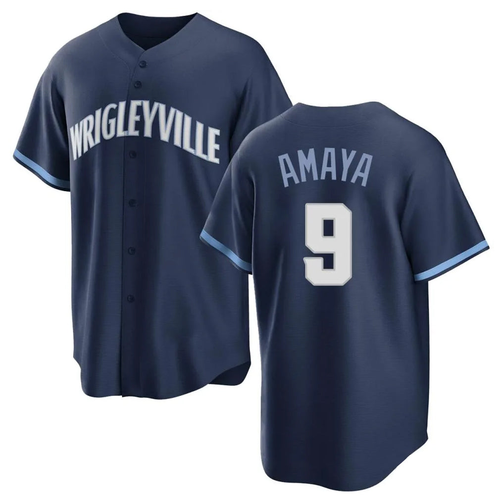Davalo C.Cubs #9 Miguel Amaya Player Navy City Connect Home Game Stitched Jerseys