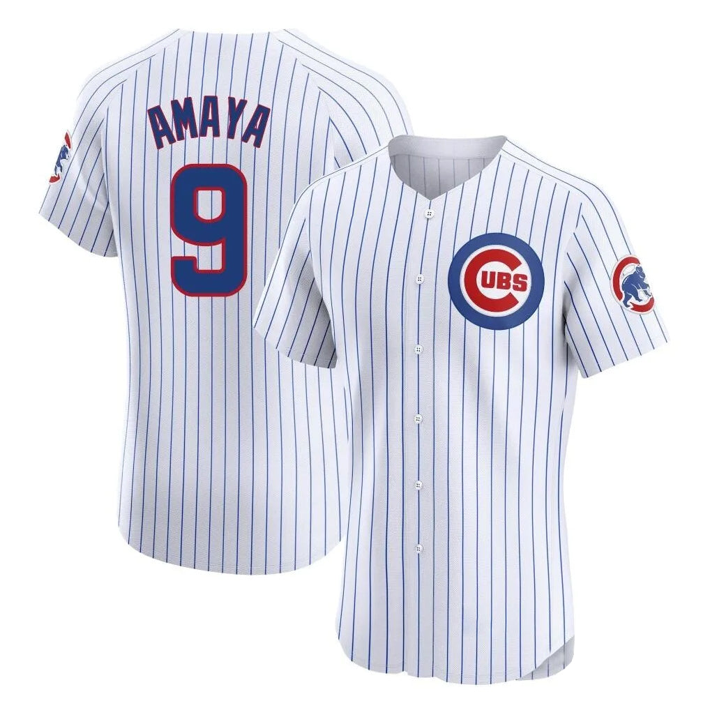 Davalo C.Cubs #9 Miguel Amaya Player White Limited Elite Home Game Stitched Jerseys
