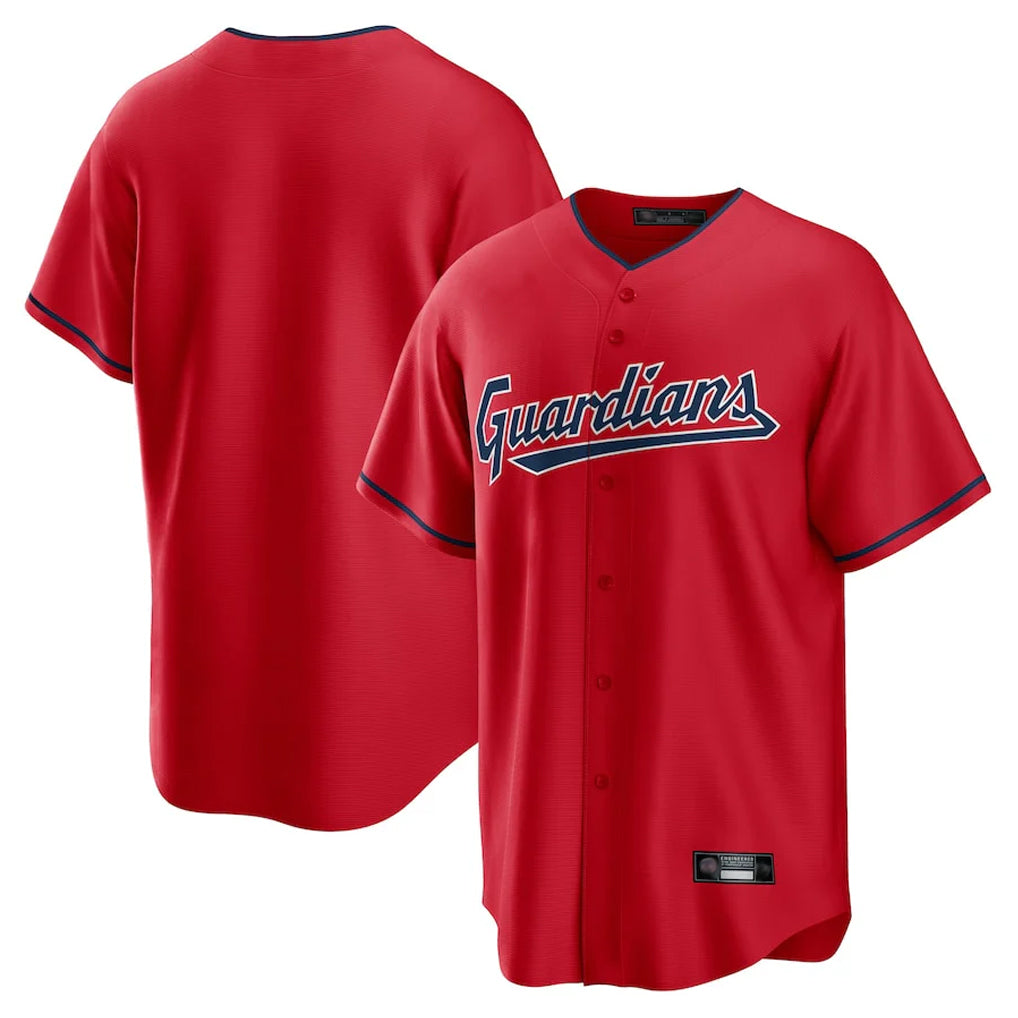 Davalo C.Guardians Red Home Game Blank Player Stitched Jerseys