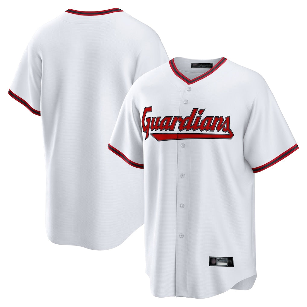 Davalo C.Guardians White Home Game Blank Player Stitched Jerseys