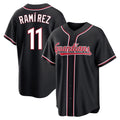 Davalo C.Guardians #11 Jose Ramirez Player Black Fashion Out Home Game Stitched Jerseys