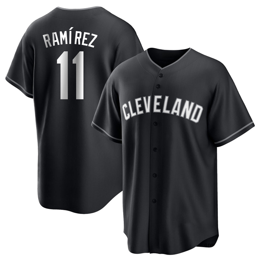 Davalo C.Guardians #11 Jose Ramirez Player Black Home Game Stitched Jerseys