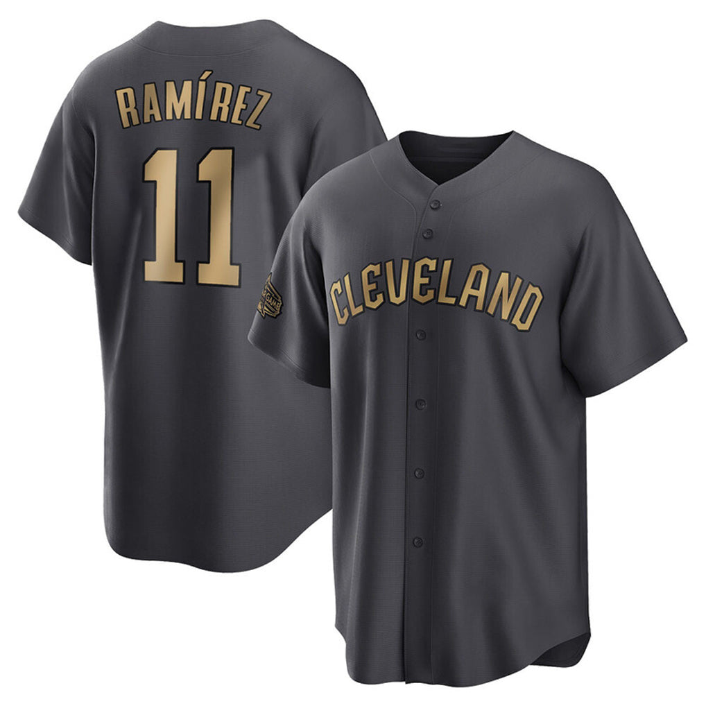 Davalo C.Guardians #11 Jose Ramirez Player Charcoal All-Star Limited Home Stitched Jerseys