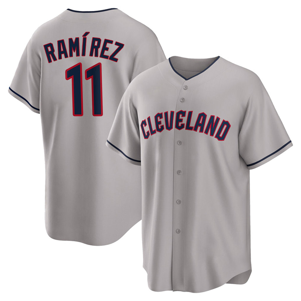 Davalo C.Guardians #11 Jose Ramirez Player Gray Game Home Stitched Jerseys