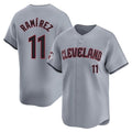 Davalo C.Guardians #11 Jose Ramirez Player Gray Road Limited Home Stitched Jerseys