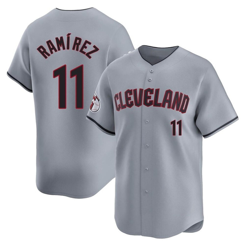 Davalo C.Guardians #11 Jose Ramirez Player Gray Road Limited Home Stitched Jerseys