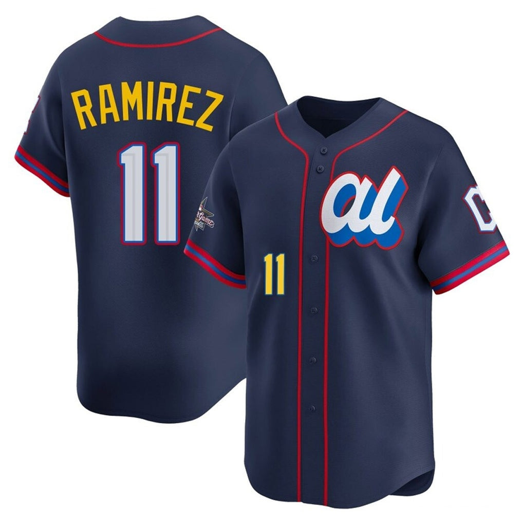 Davalo C.Guardians #11 Jose Ramirez Player Navy American League All-Star Edition Limited Home Stitched Jerseys