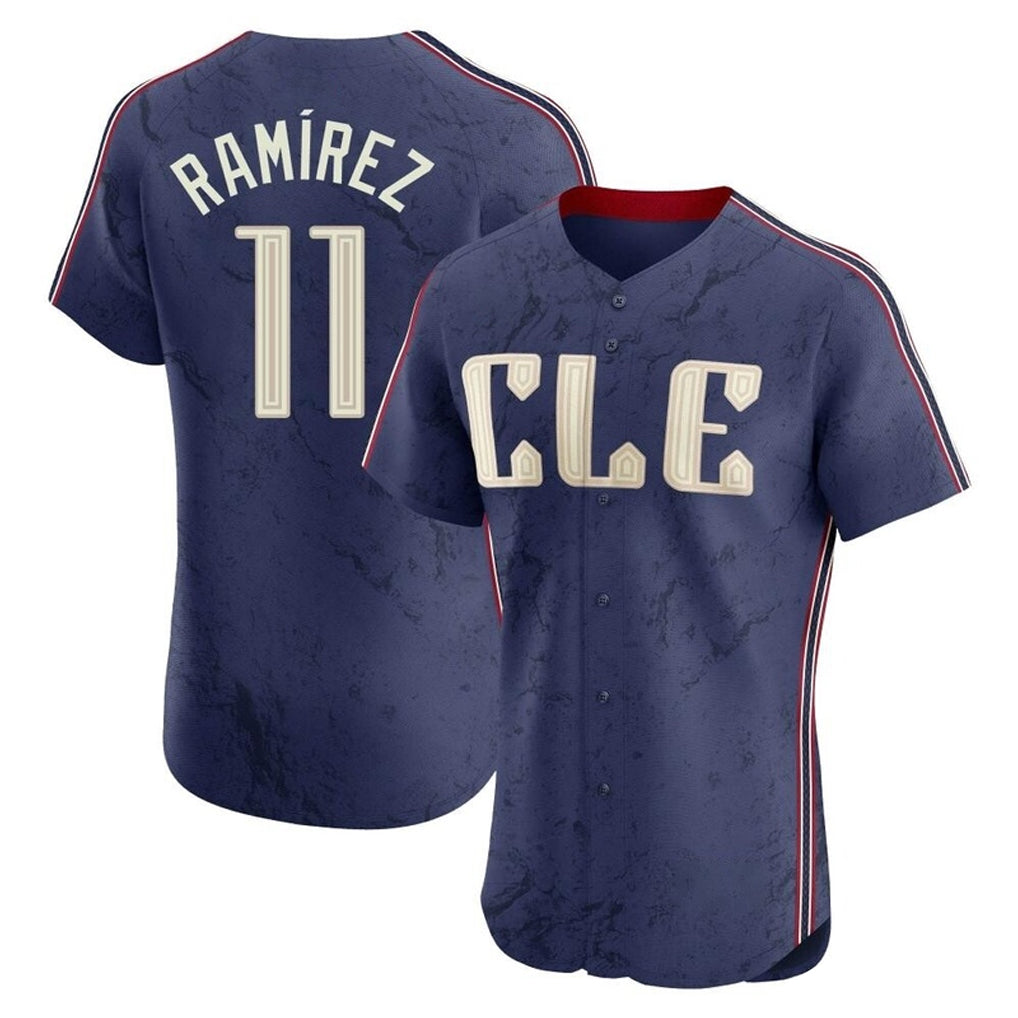 Davalo C.Guardians #11 Jose Ramirez Player Navy City Connect Limited Elite Home Stitched Jerseys