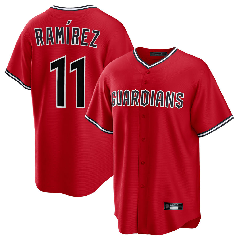 Davalo C.Guardians #11 Jose Ramirez Player Red Home Game Stitched Jerseys