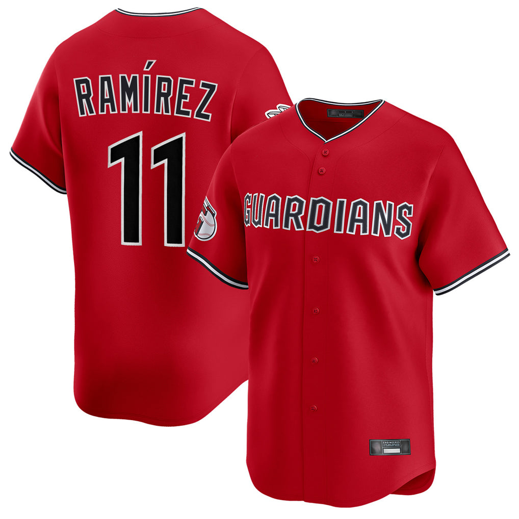 Davalo C.Guardians #11 Jose Ramirez Player Red Limited Home Stitched Jerseys