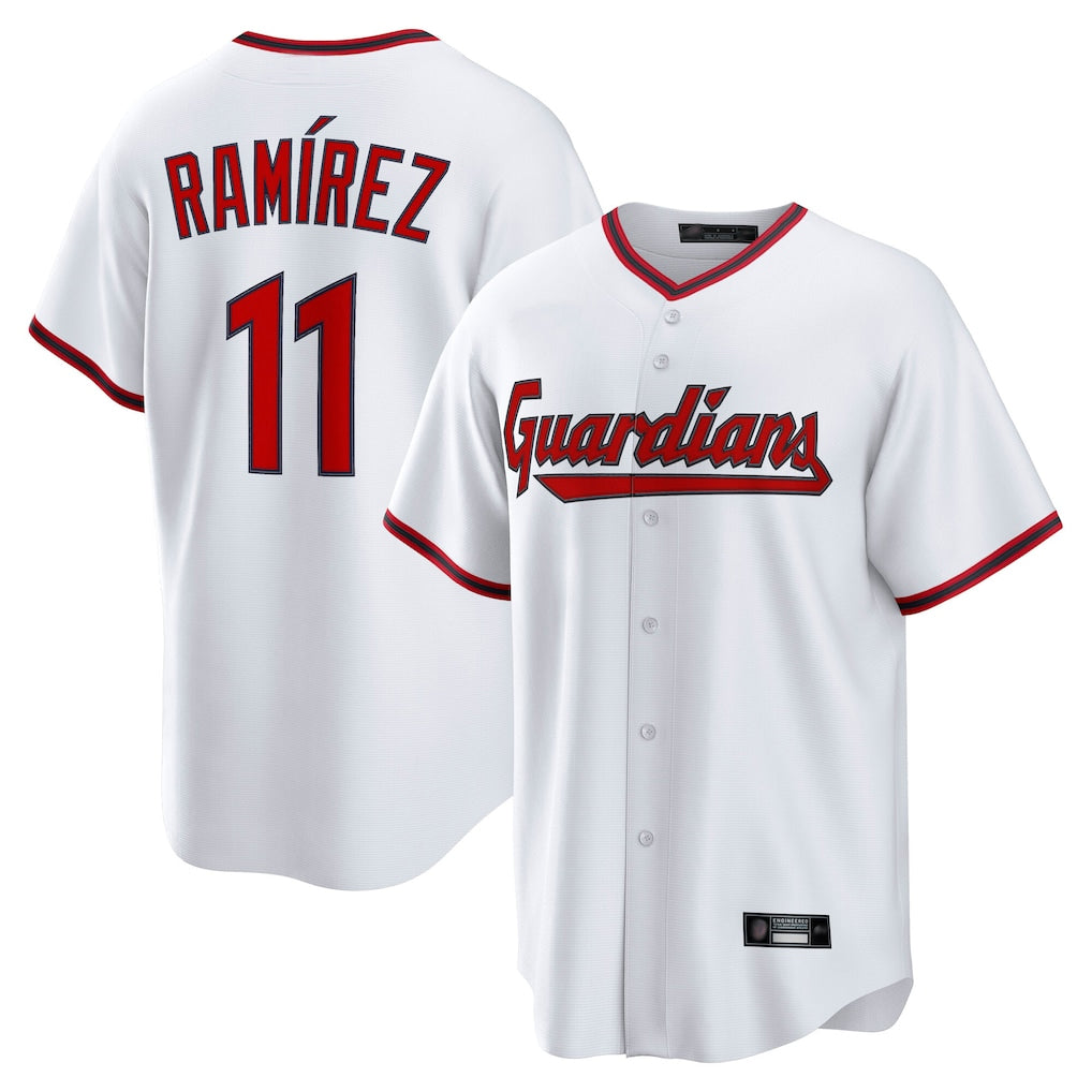 Davalo C.Guardians #11 Jose Ramirez Player White Game Home Stitched Jerseys