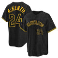Davalo C.Guardians #24 Triston McKenzie Player Black Snake Skin City Home Game Stitched Jerseys