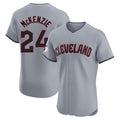 Davalo C.Guardians #24 Triston McKenzie Player Gray Road Limited Elite Home Stitched Jerseys