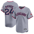 Davalo C.Guardians #24 Triston McKenzie Player Gray Road Limited Home Game Stitched Jerseys