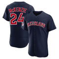 Davalo C.Guardians #24 Triston McKenzie Player Navy Limited Elite Home Stitched Jerseys