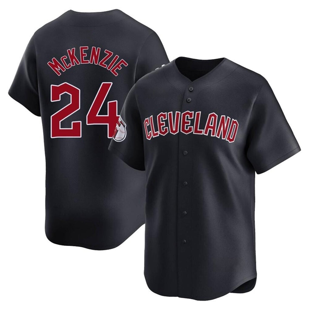 Davalo C.Guardians #24 Triston McKenzie Player Navy Limited Home Game Stitched Jerseys