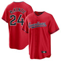 Davalo C.Guardians #24 Triston McKenzie Player Red Home Game Stitched Jerseys