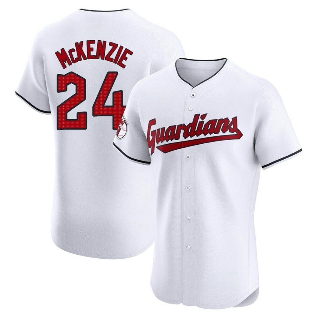 Davalo C.Guardians #24 Triston McKenzie Player White Limited Elite Home Stitched Jerseys