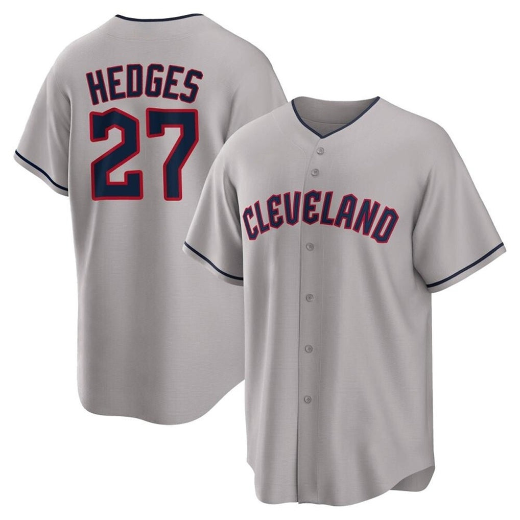 Davalo C.Guardians #27 Austin Hedges Player Gray Game Home Stitched Jerseys