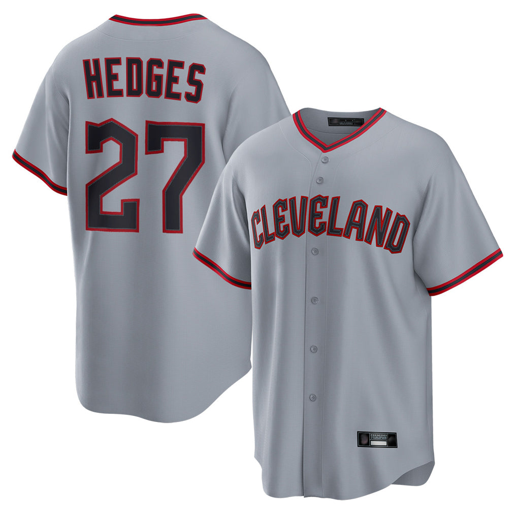 Davalo C.Guardians #27 Austin Hedges Player Gray Home Game Stitched Jerseys