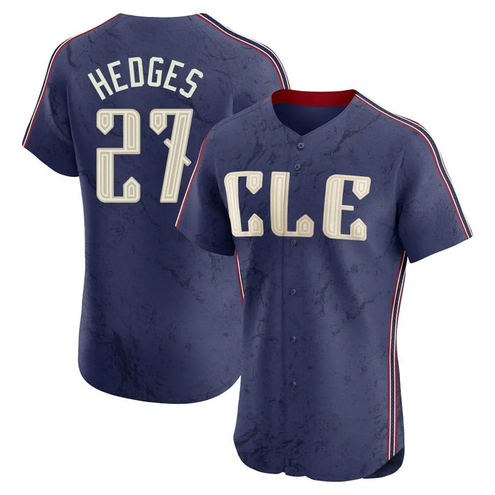 Davalo C.Guardians #27 Austin Hedges Player Navy City Connect Limited Elite Home Stitched Jerseys