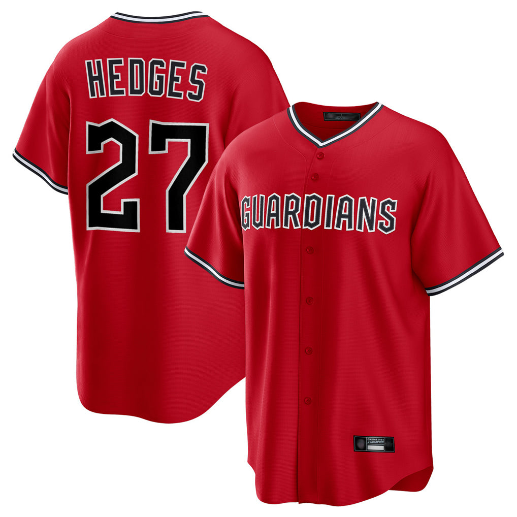 Davalo C.Guardians #27 Austin Hedges Player Red Home Game Stitched Jerseys